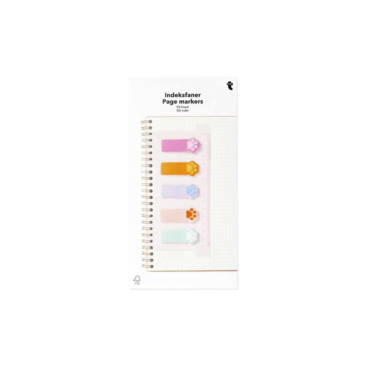 STICKY TABS CAT PAW ON RULER