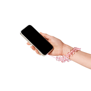 Pembe Kalp Boncuklu Telefon Süsü