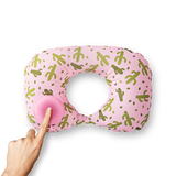 TRAVEL PILLOW TPU W INFLATABLE BUTTON AOP IN DRAWSTRING BAG