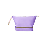 TOILETRY BAG 2 ROOMS W BRUSH HOLDERS PURPLE W AOP LINING