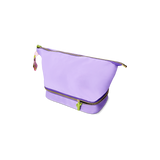 TOILETRY BAG 2 ROOMS W BRUSH HOLDERS PURPLE W AOP LINING