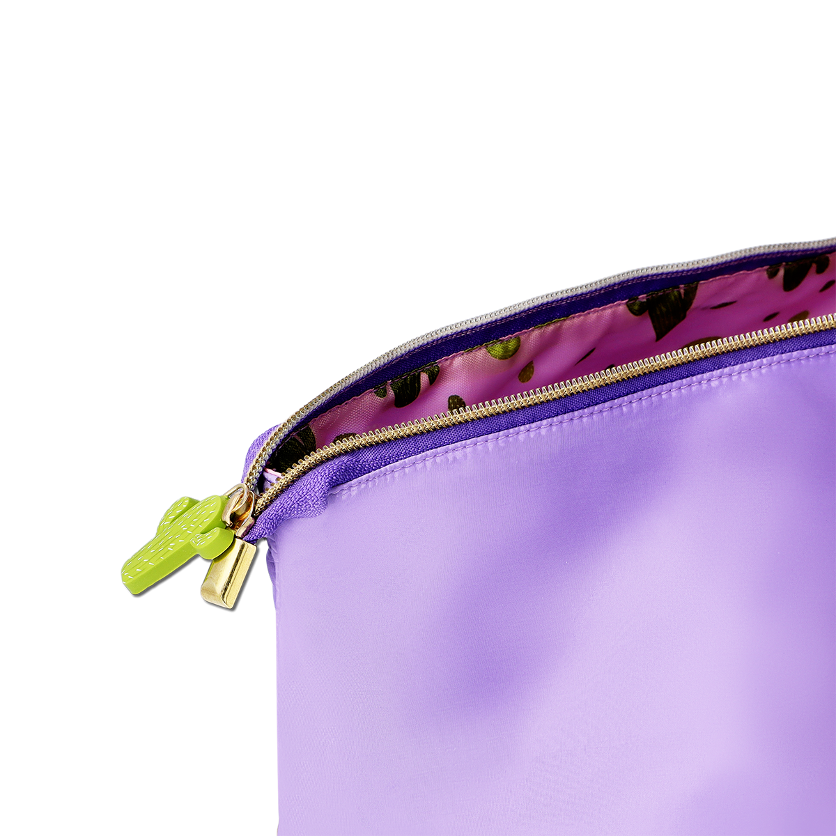 TOILETRY BAG 2 ROOMS W BRUSH HOLDERS PURPLE W AOP LINING
