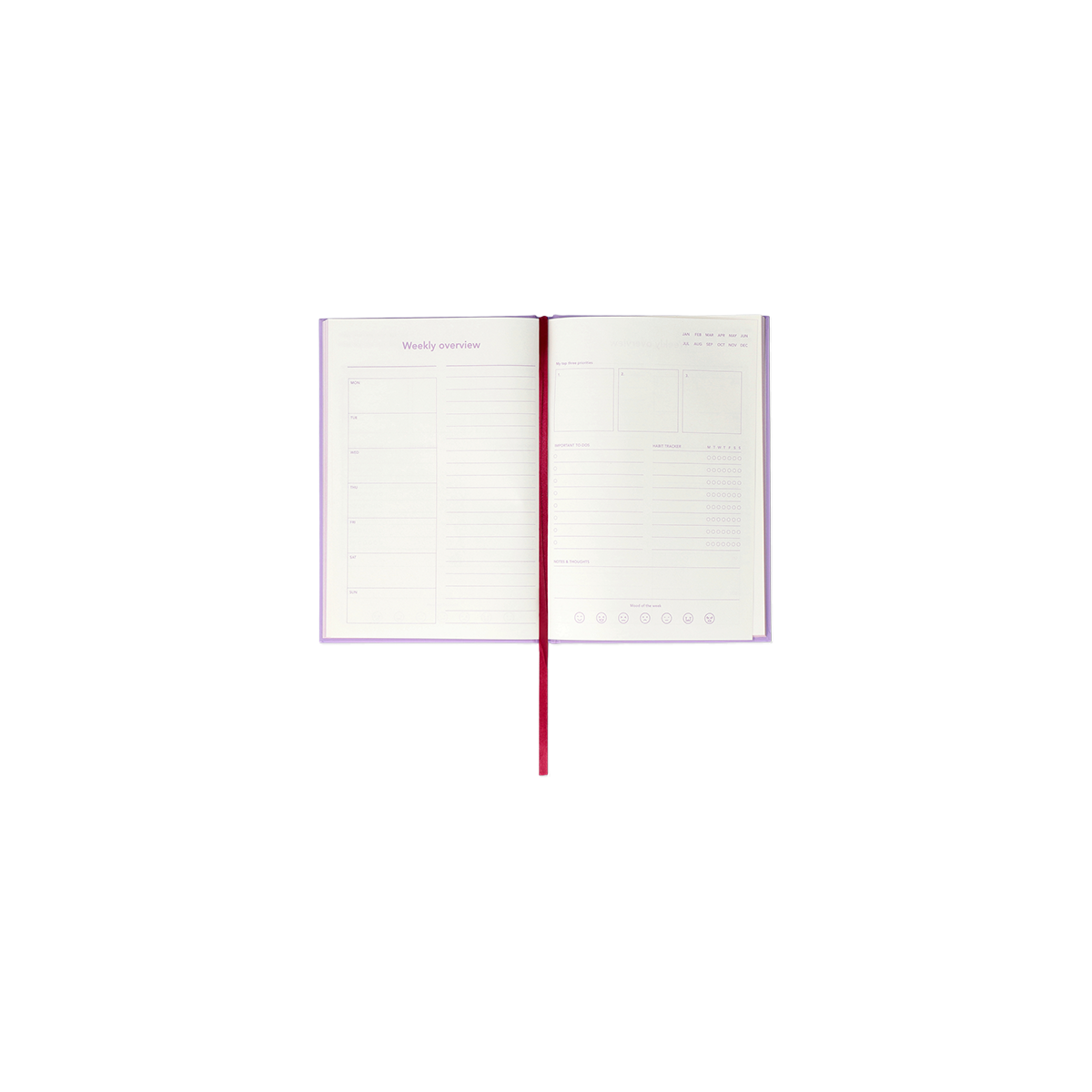 Mor Haftalık Planlayıcı Defter