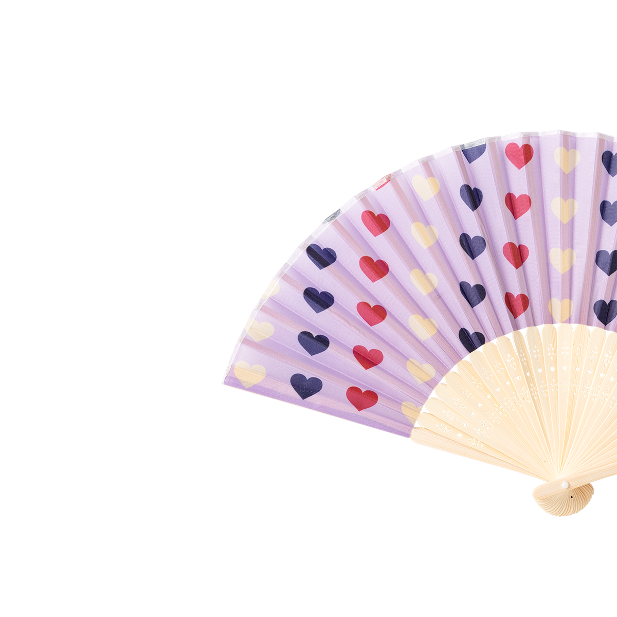 FAN BAMBOO FOLDABLE HEARTS