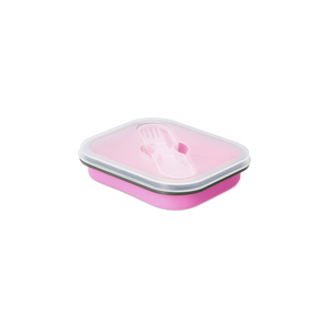 Pembe Katlanabilir Silikon Beslenme Kabı
