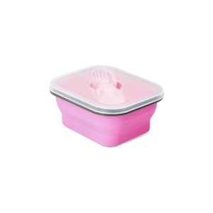Pembe Katlanabilir Silikon Beslenme Kabı