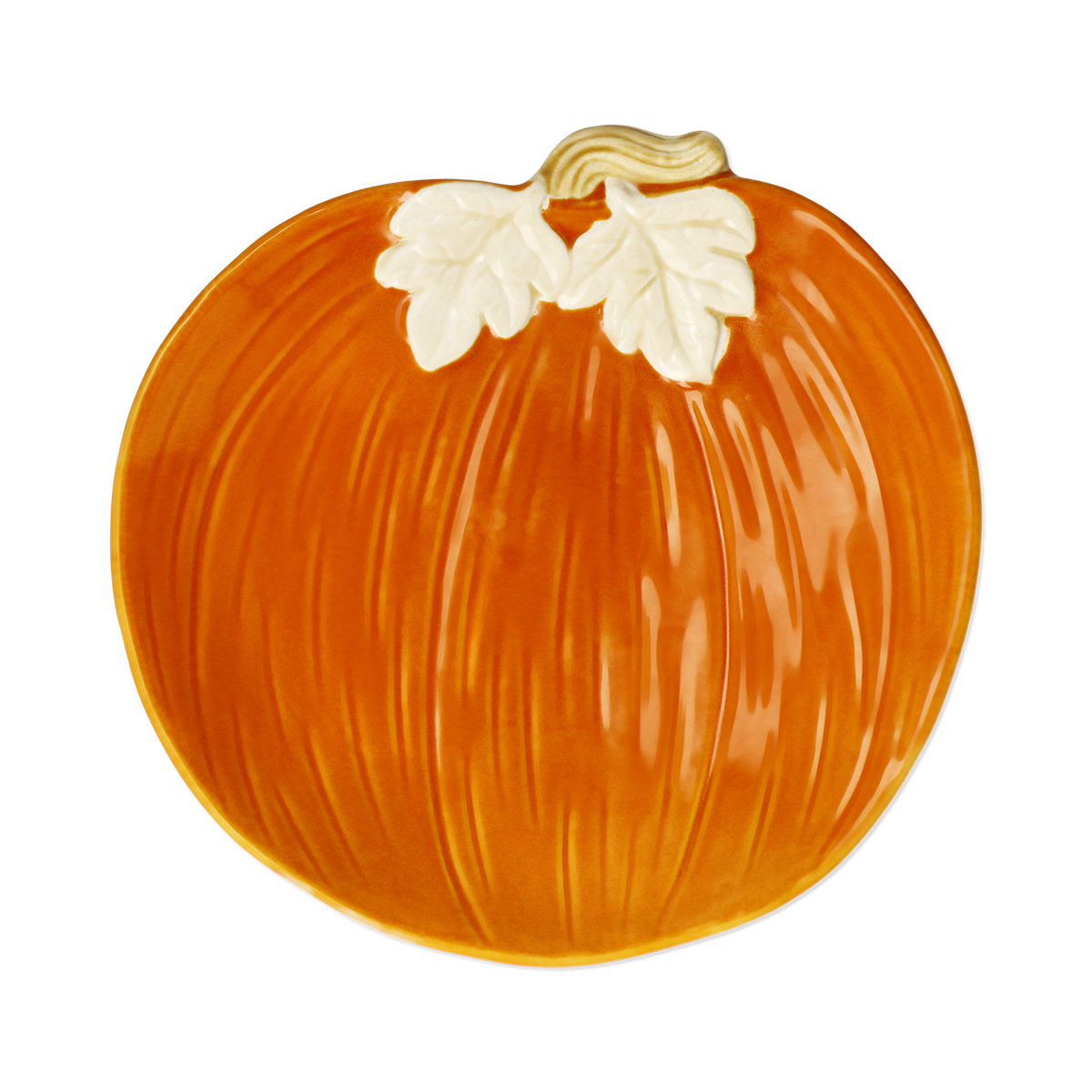 Balkabağı Şeklinde Turuncu Seramik Tabak