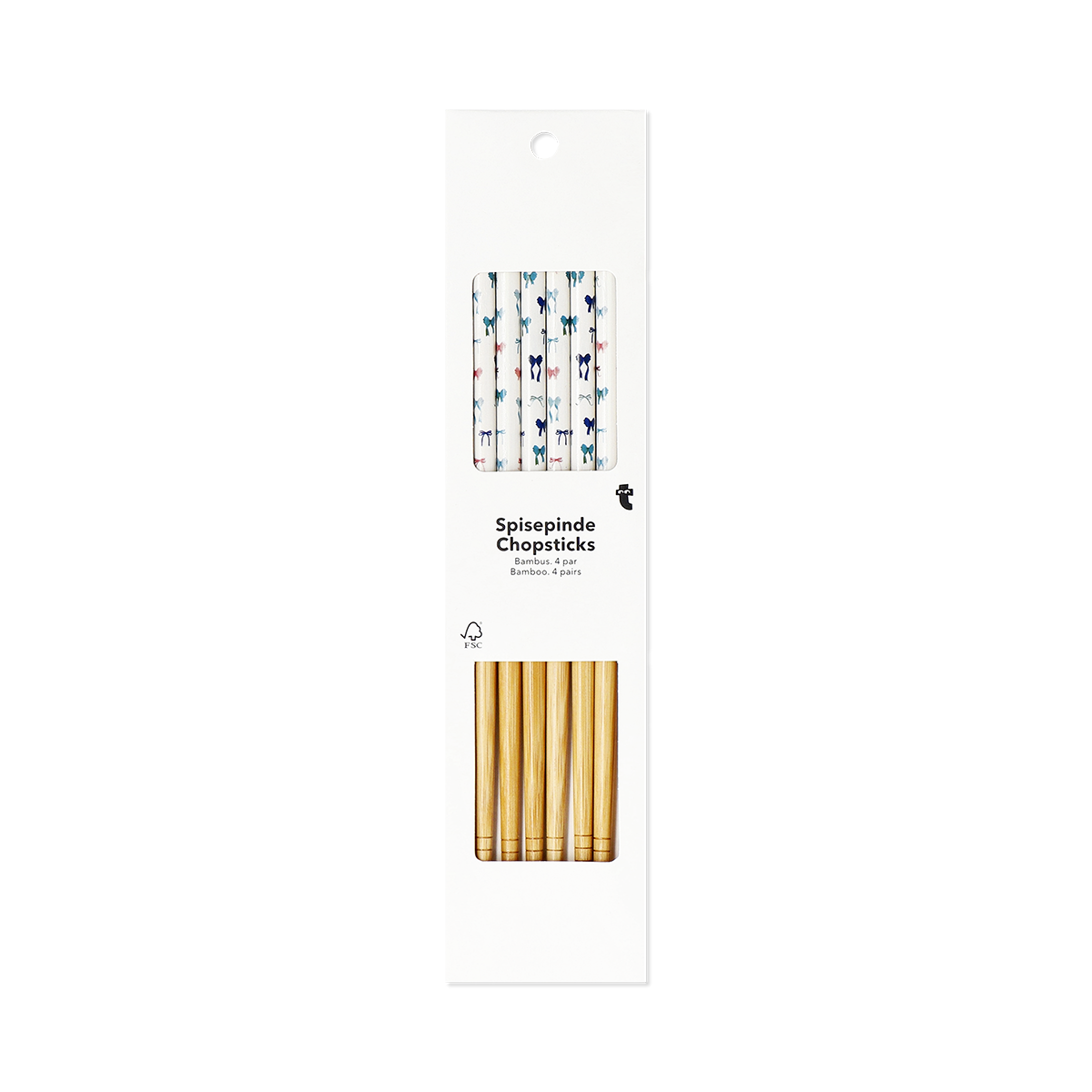 4 Çift Desenli Bambu Chopstick