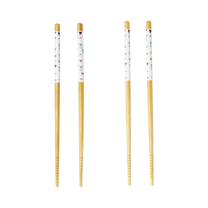 4 Çift Desenli Bambu Chopstick
