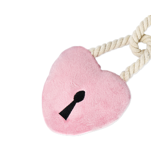 Pembe Peluş Kalp Anahtarlık Köpek Oyuncağı