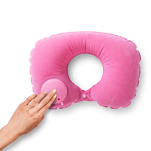 Pembe Şişirilebilir Seyahat Yastığı