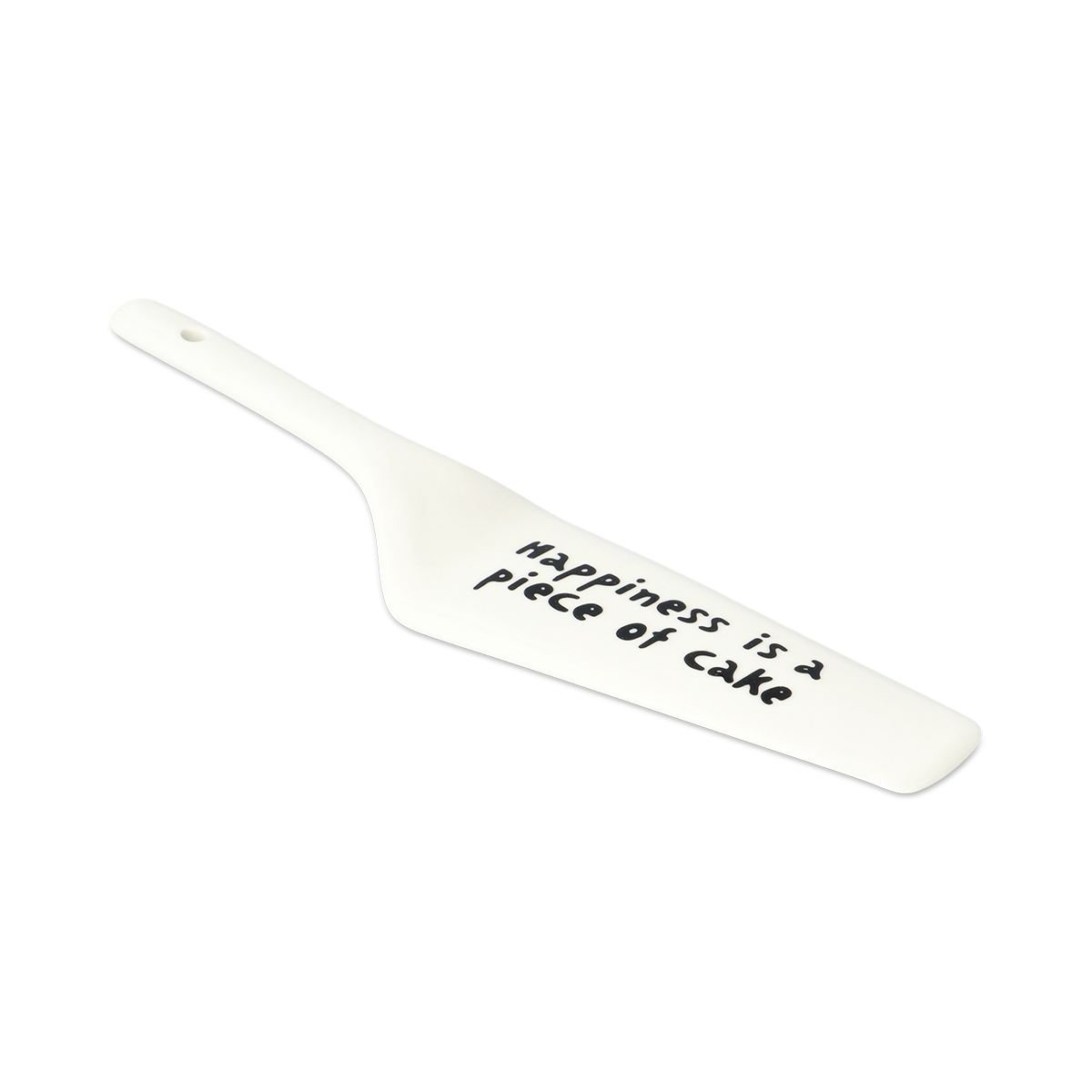 Beyaz Siyah Porselen Kek Servis Spatulası