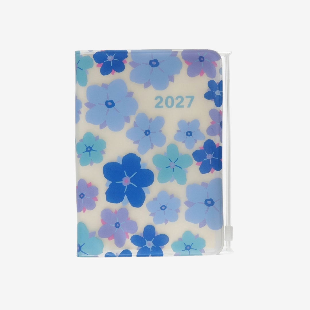 CALENDAR 2027 A6 DAY ZIP LOCK FLOWER EN