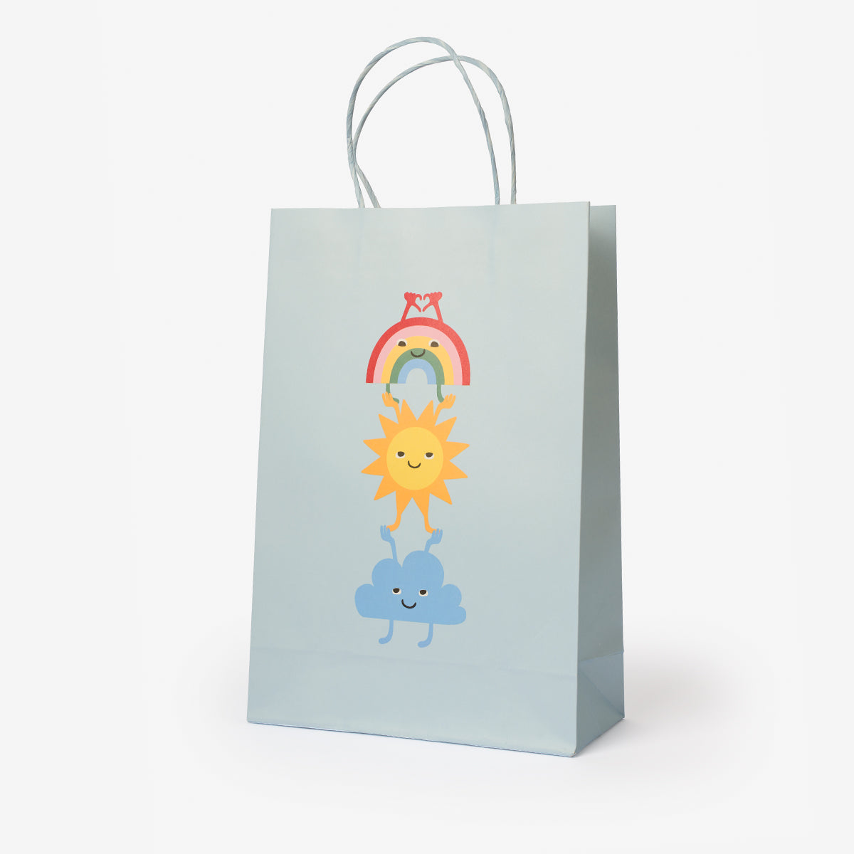 Gökkuşağı Desenli Hediye Çantası Mavi 25 cm x 33 cm