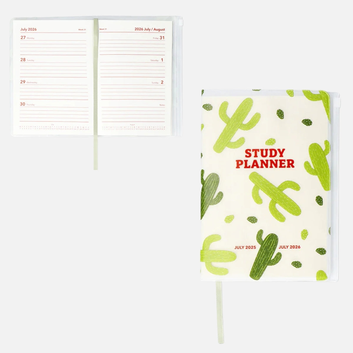 Kaktüs Desenli Haftalık Planlayıcı