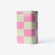 Pembe Yeşil Kareli Metal Kutu