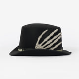 İskelet Detaylı Siyah Şapka