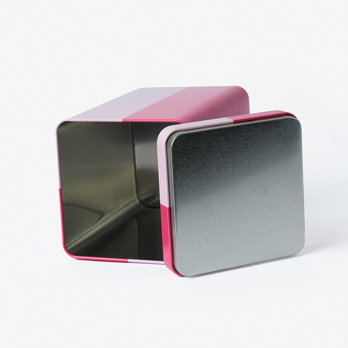 Pembe Blok Renkli Büyük Metal Kutu