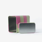 Pembe Yeşil Kareli Metal Kutu