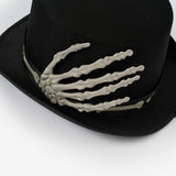 İskelet Detaylı Siyah Şapka