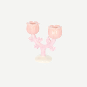 2'li Çiçek Şeklinde Seramik Mumluk