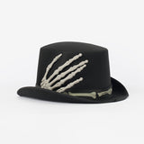 İskelet Detaylı Siyah Şapka