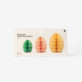 Honeycomb Easter egg paper decorations - 3 pcs