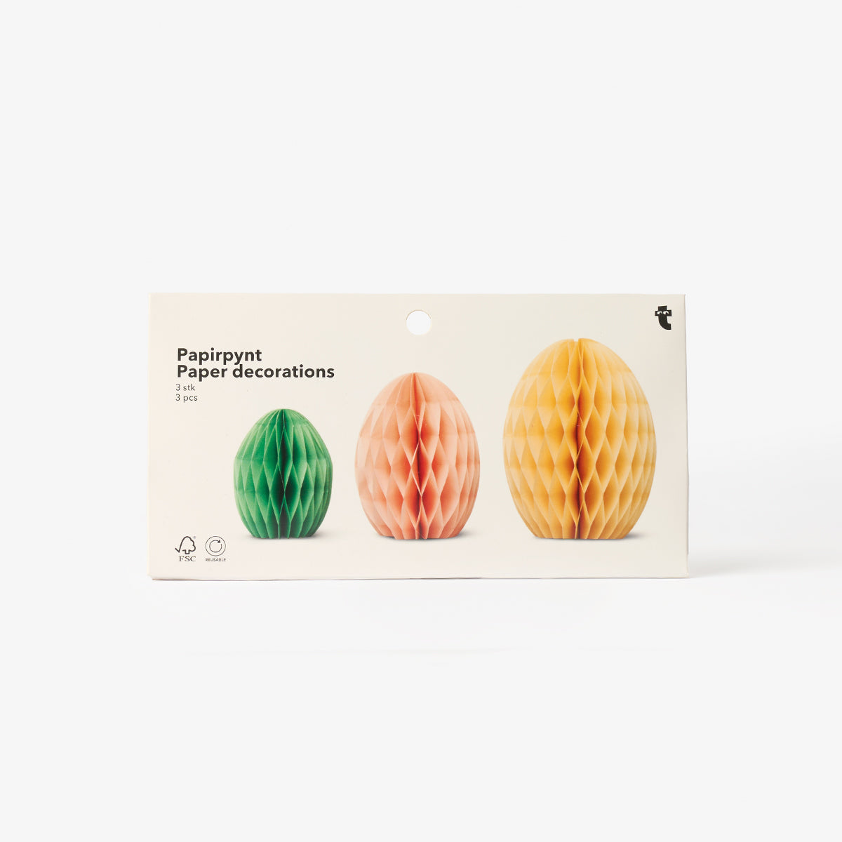 Honeycomb Easter egg paper decorations - 3 pcs