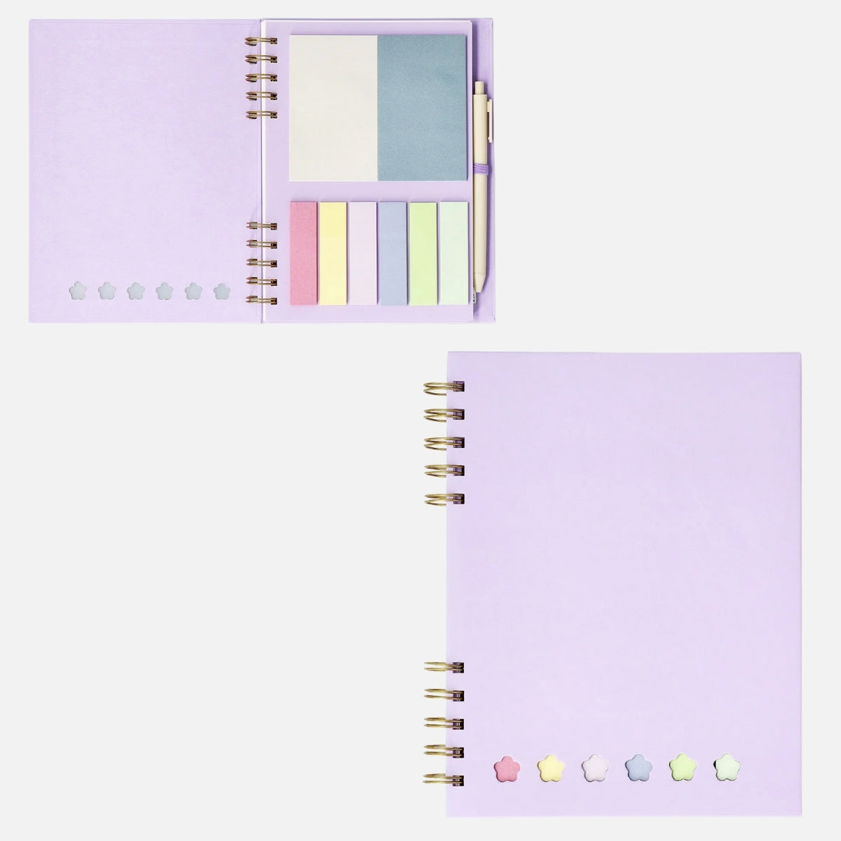 Kalemli ve Yapışkan Notlu Yeşil Çizgili Defter