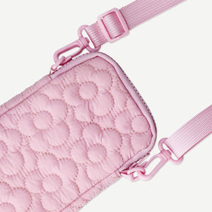 Kapitone Çiçek Desenli Telefon Çantası