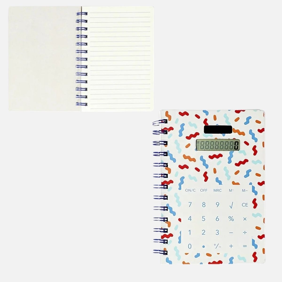 Konfeti Desenli Hesap Makineli Spiralli Defter