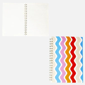 Çok Renkli Çizgili Spiralli B5 Defter