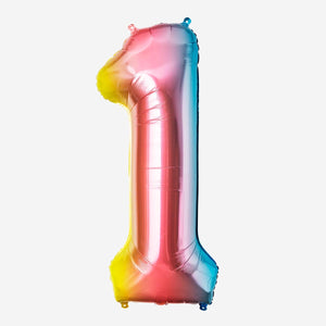 1 Rakamı Renkli Folyo Balon