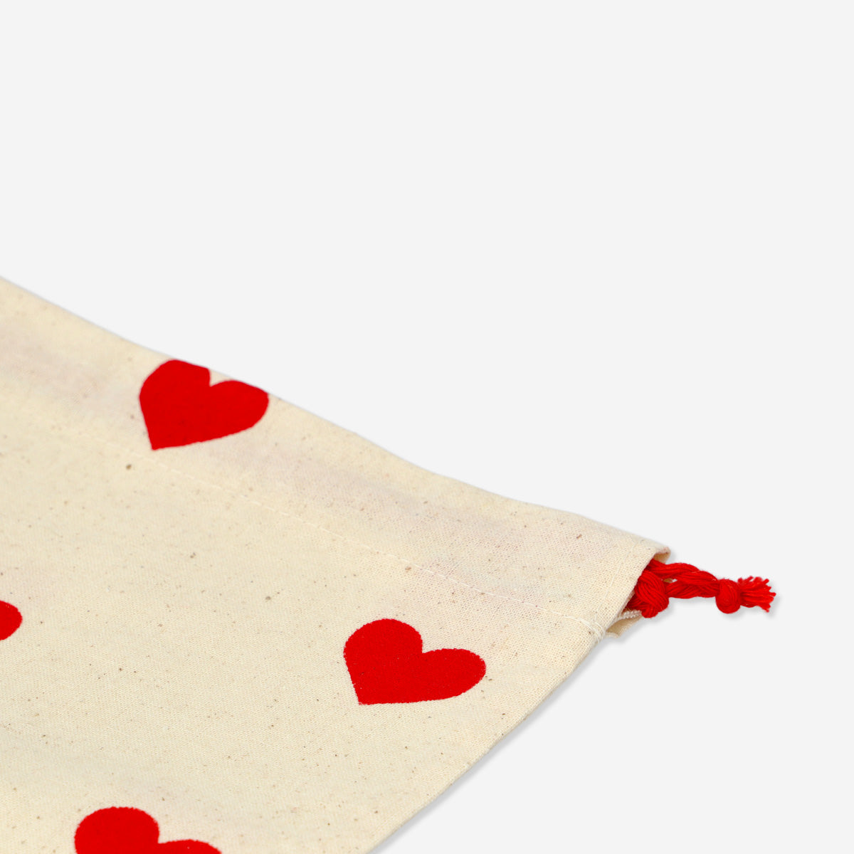 GIFT BAG COTTON DRAWSTRING HEARTS PRINT 20 X 24 CM 2PCS
