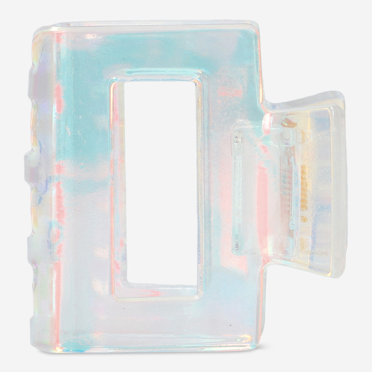 HAIR CLAMP SMALL IRIDESCENT PALE WHITE