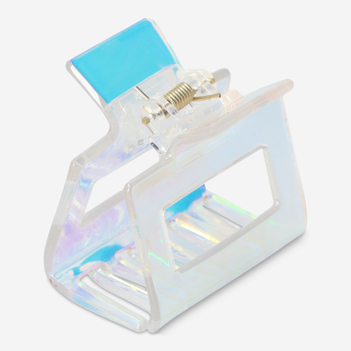 HAIR CLAMP SMALL IRIDESCENT PALE WHITE