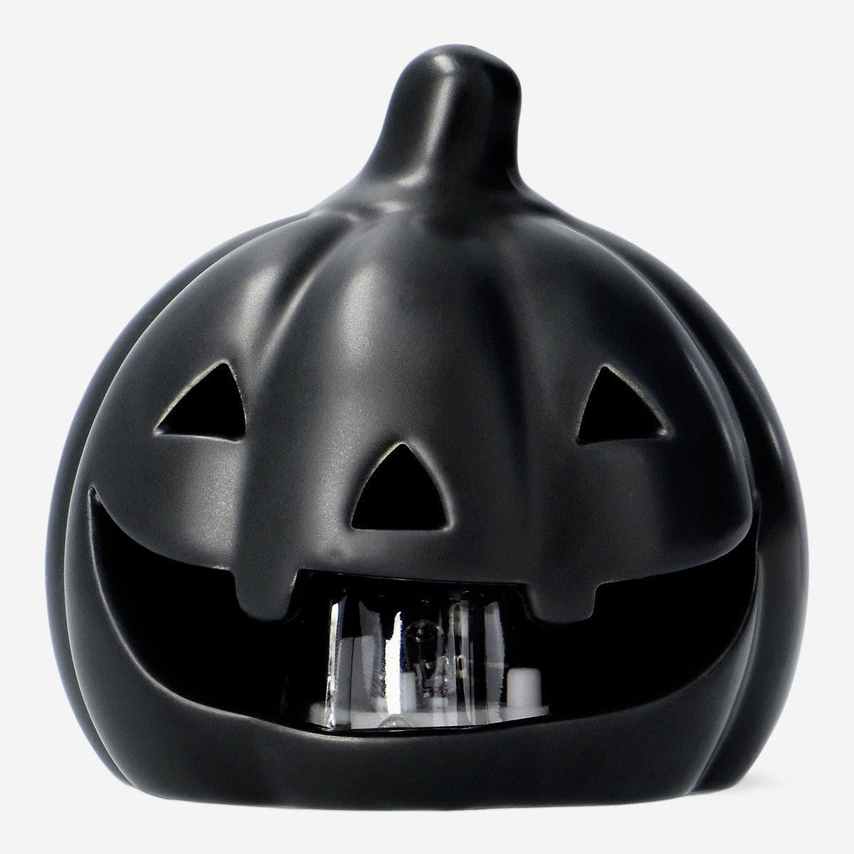 LED LIGHT CERAMIC AS PUMPKIN BLACK SMALL