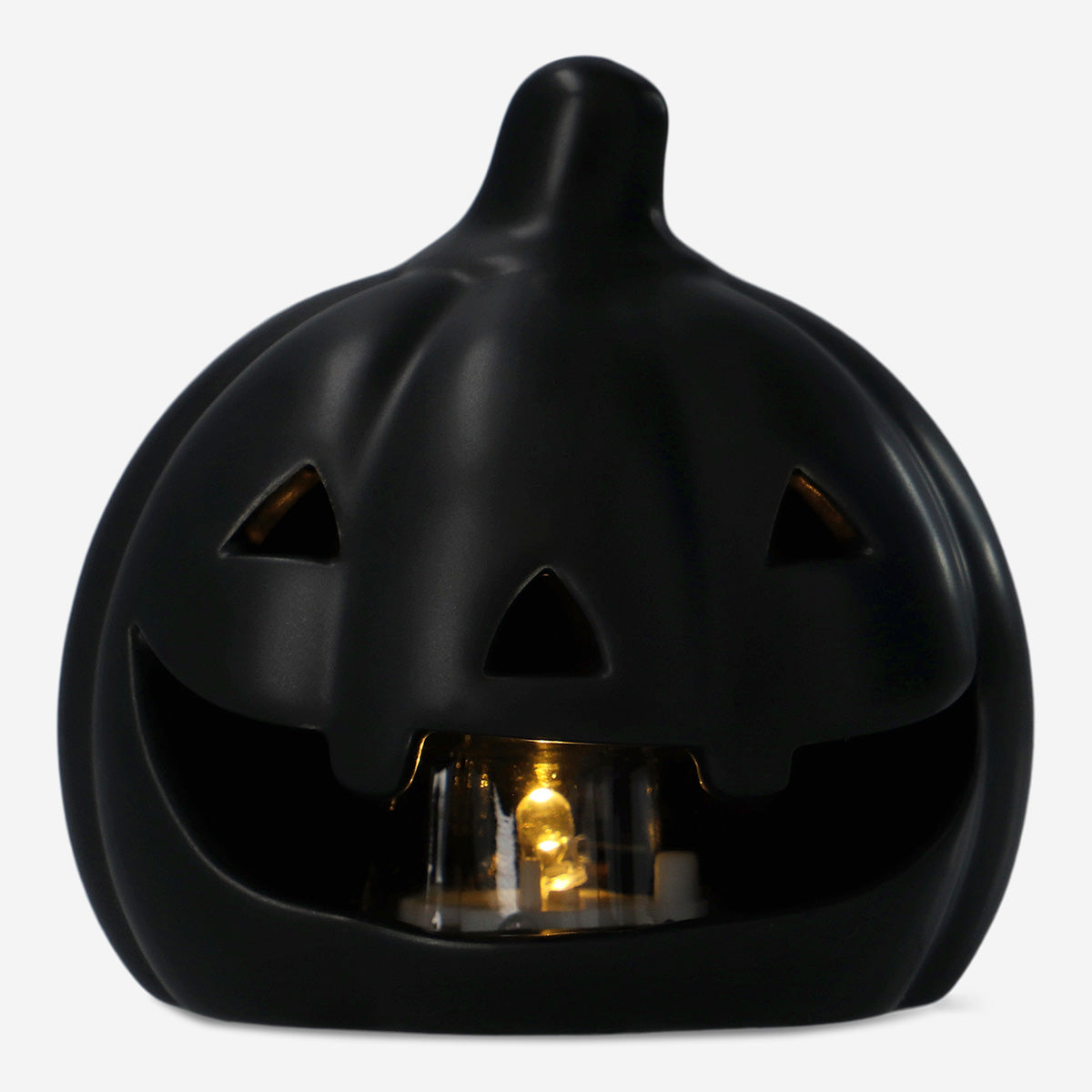 LED LIGHT CERAMIC AS PUMPKIN BLACK SMALL