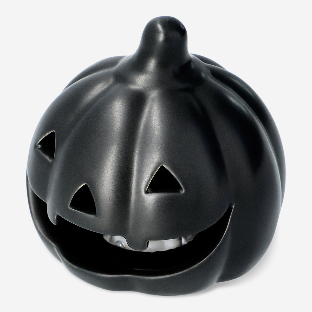 LED LIGHT CERAMIC AS PUMPKIN BLACK SMALL