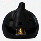 LED LIGHT CERAMIC AS PUMPKIN BLACK SMALL
