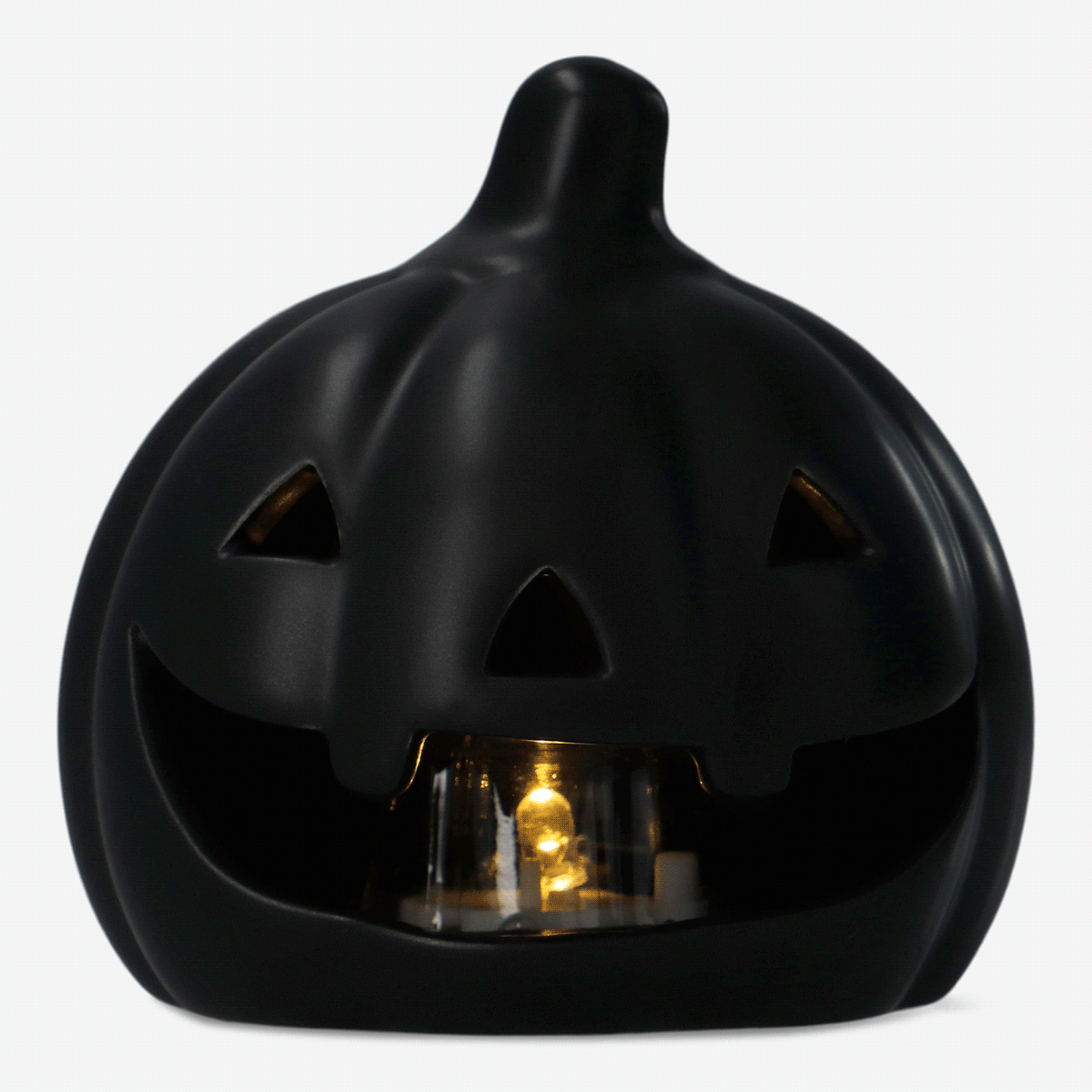 LED LIGHT CERAMIC AS PUMPKIN BLACK SMALL