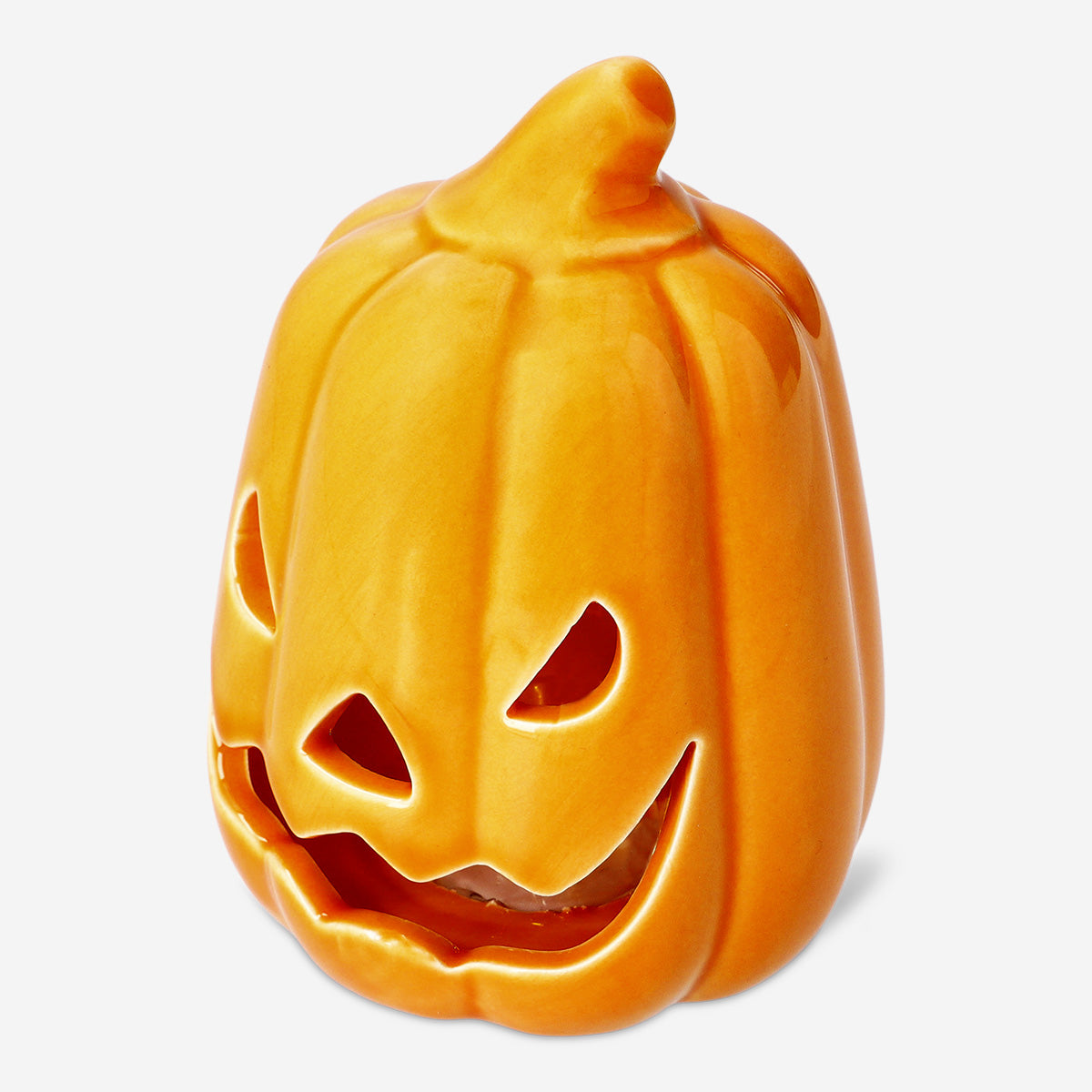 LED LIGHT CERAMIC AS PUMPKIN ORANGE LARGE