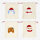 GIFT BAG COTTON DRAWSTRING CHRISTMAS KIDS 12 x 15 CM 4 PCS