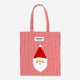  TOTE BAG STRIPED W. SANTA PRINT