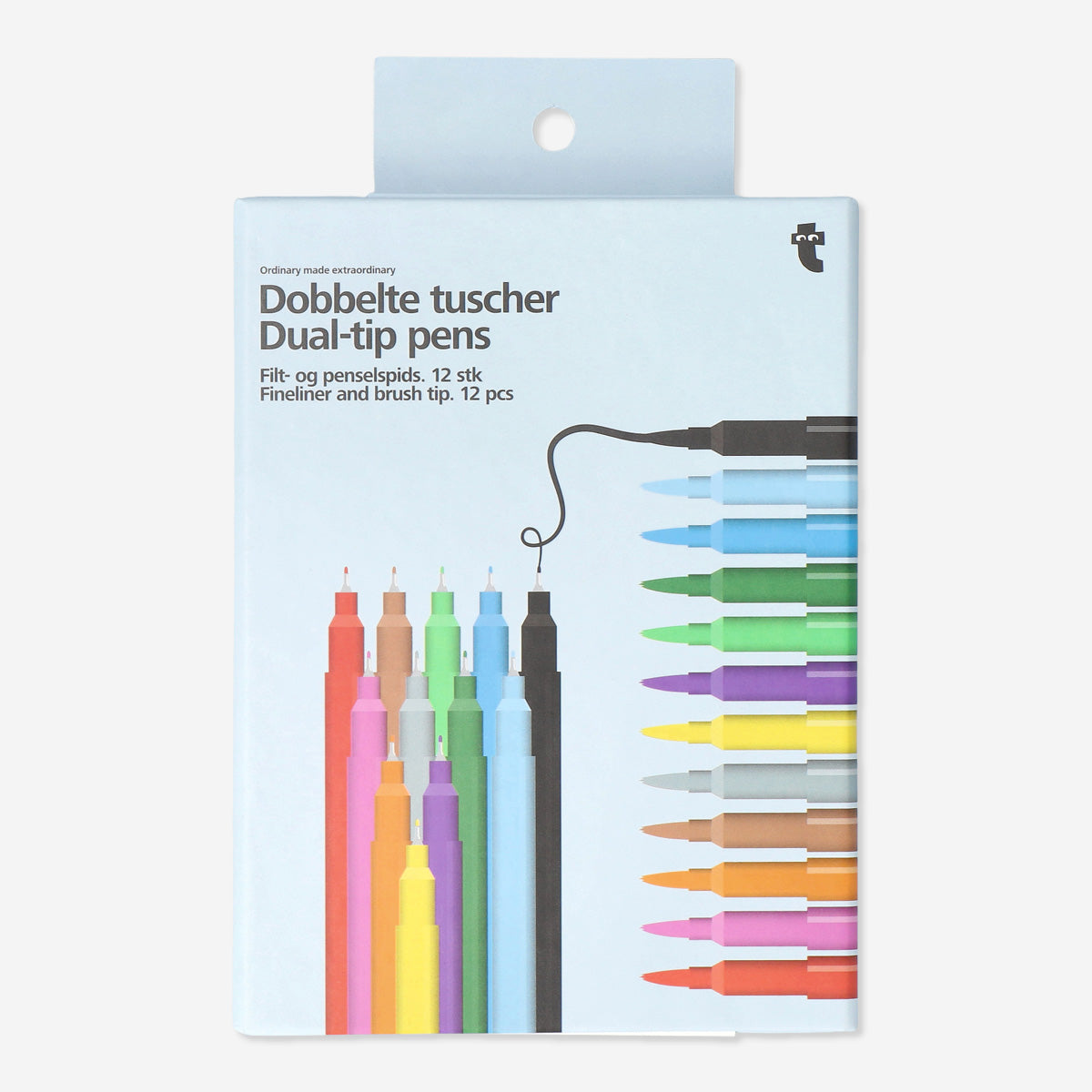 DUAL TIP FINELINER/BRUSH PEN IN BOX 12 PCS