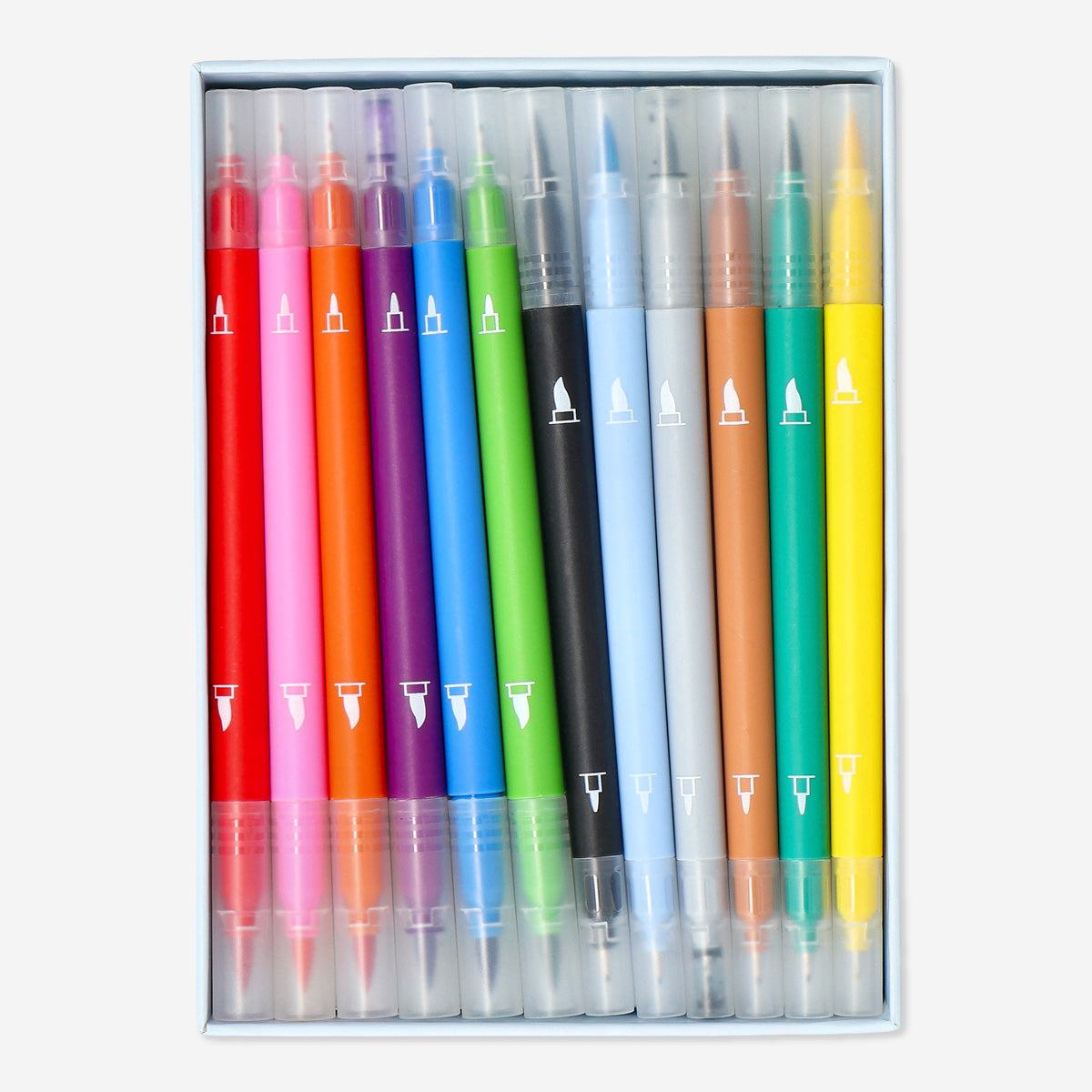 DUAL TIP FINELINER/BRUSH PEN IN BOX 12 PCS