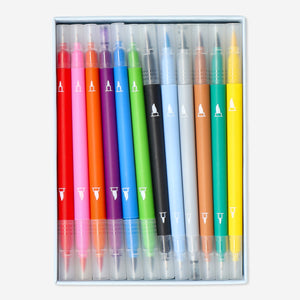 DUAL TIP FINELINER/BRUSH PEN IN BOX 12 PCS