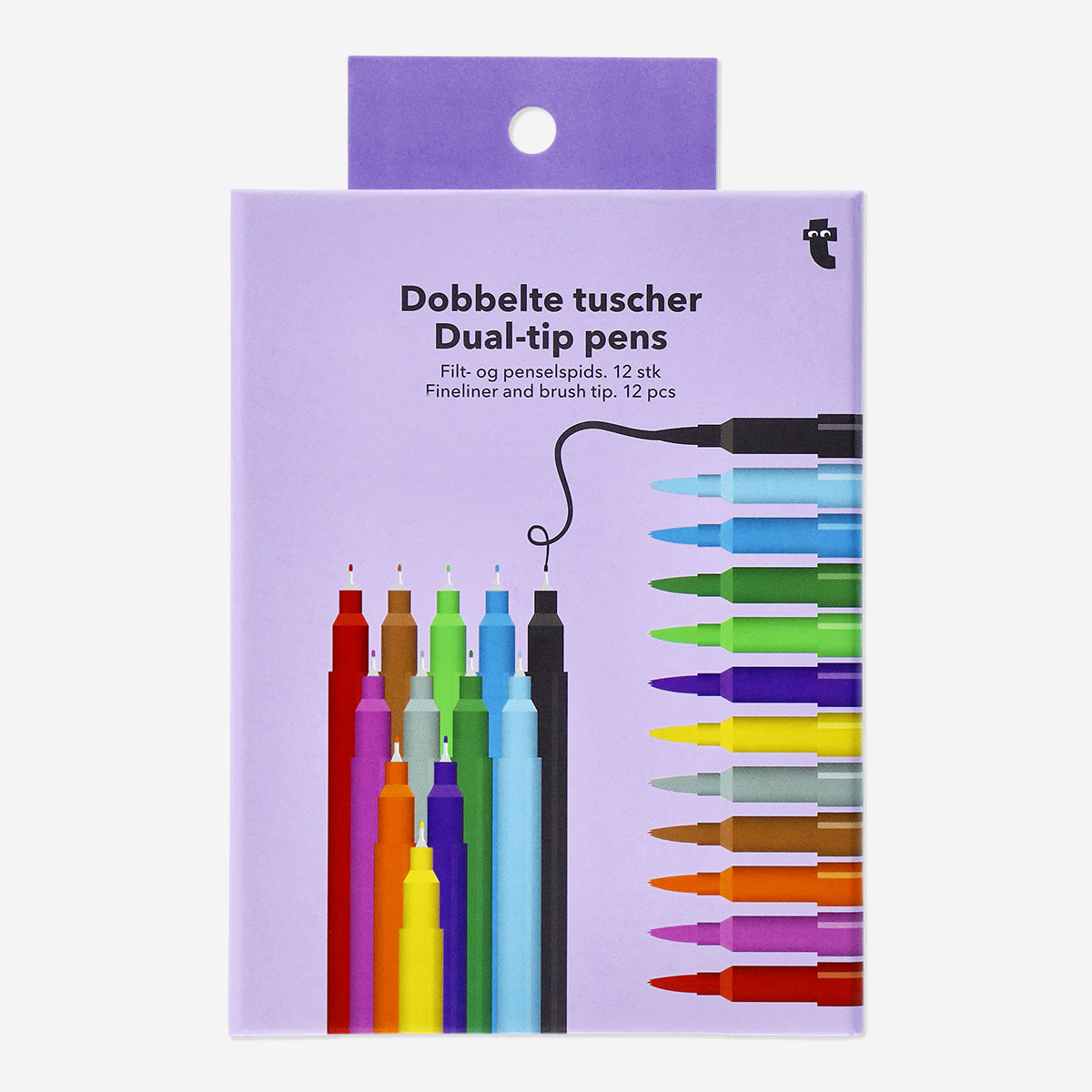 DUAL TIP FINELINER/BRUSH PEN IN BOX 12 PCS