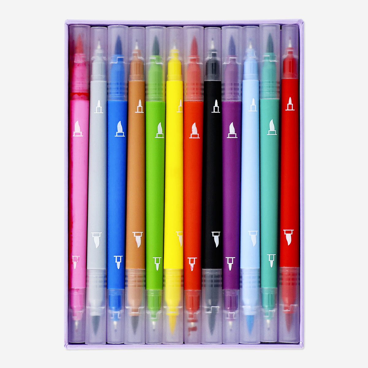 DUAL TIP FINELINER/BRUSH PEN IN BOX 12 PCS
