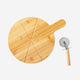 PIZZA BOARD SET 30CM DIA BAMBOO CUTTING BOARD/ PIZZA ROLLER
